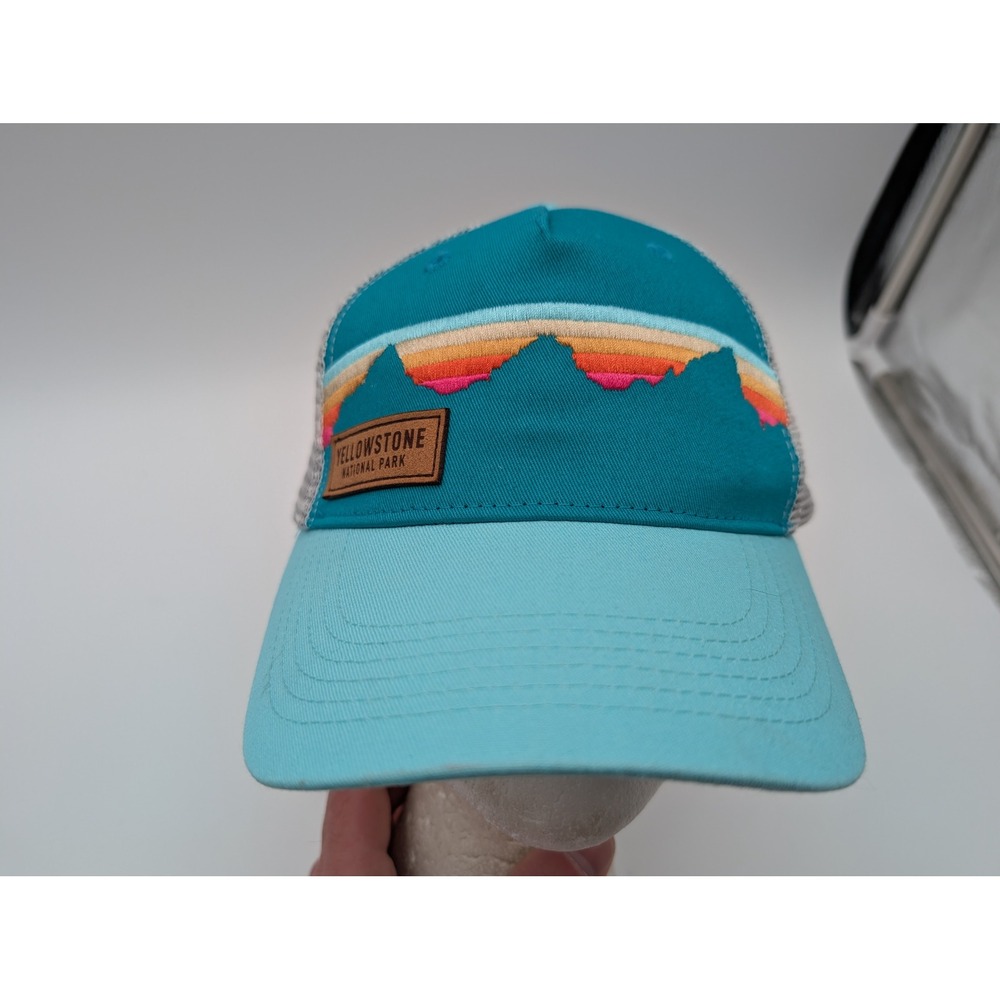 Locale Outdoor Rainbow Trout Trucker Hat Teal White Mesh Snapback Cap